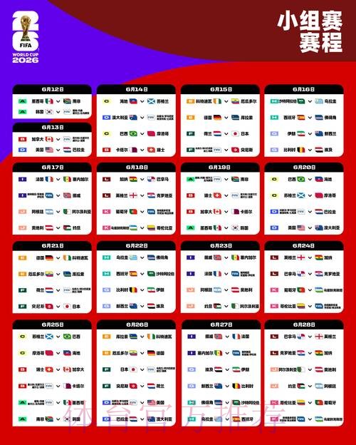 2026世界杯比赛时间一览比赛时间表在哪里看